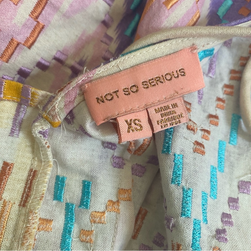 Anthropologie Not So Serious Dress Share Abstract Mini Tassel XS - Picture 9 of 12